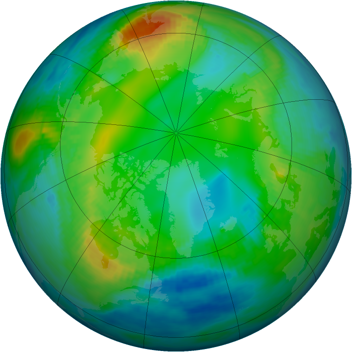 Arctic ozone map for 14 November 1979